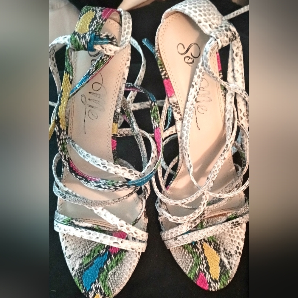 So Me Size 9 Strappy Multi Color Sandal